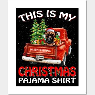 This Is My Christmas Pajama Shirt Boxer Truck Tree Posters and Art